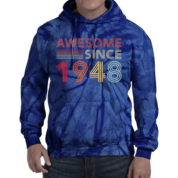 75 Birthday Present Decorations  Wo 1948 BDay 75th Birthday Present Tie Dye Hoodie