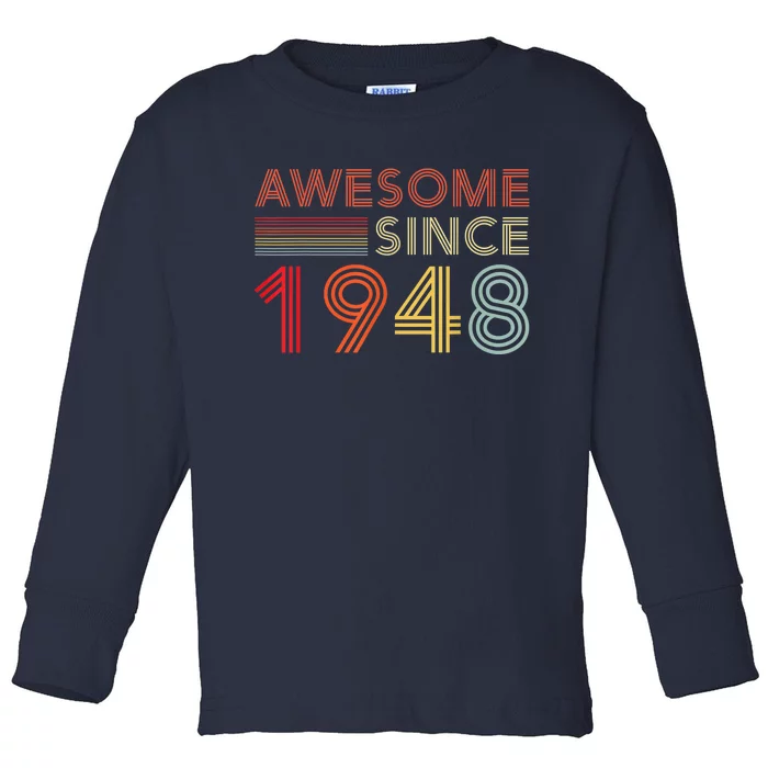 75 Birthday Present Decorations  Wo 1948 BDay 75th Birthday Present Toddler Long Sleeve Shirt