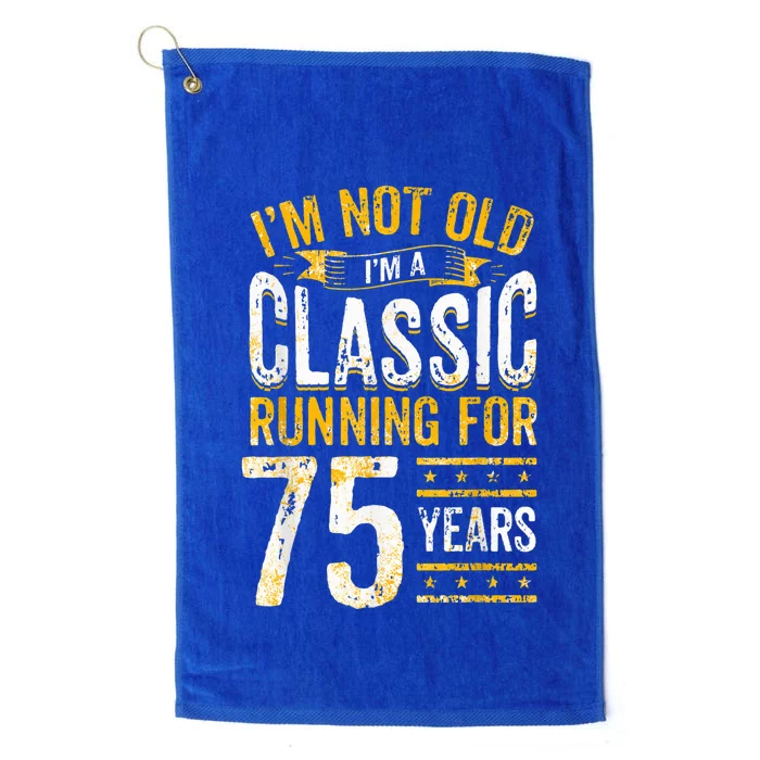 75th Birthday Present I 75 Year Old Classic Platinum Collection Golf Towel