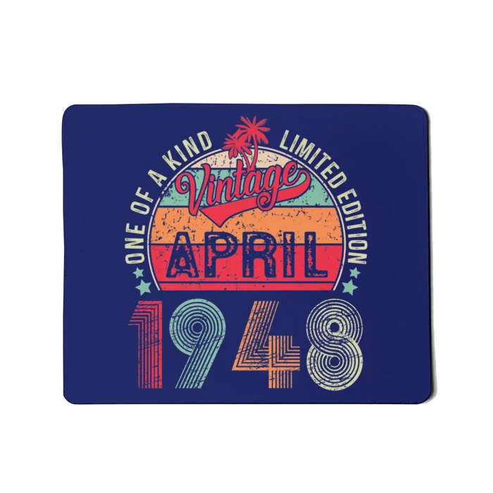 75th Birthday Present Gift Vintage April 1948 75 Year Old Him Her Mousepad