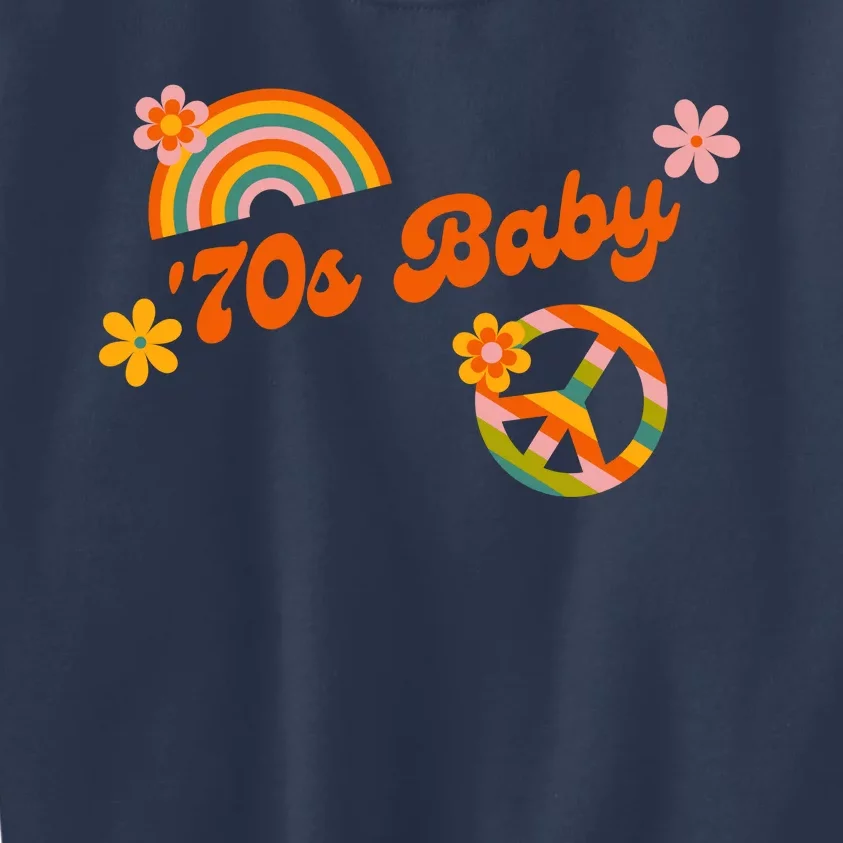 70s Baby Retro Peace Sign Kids Sweatshirt