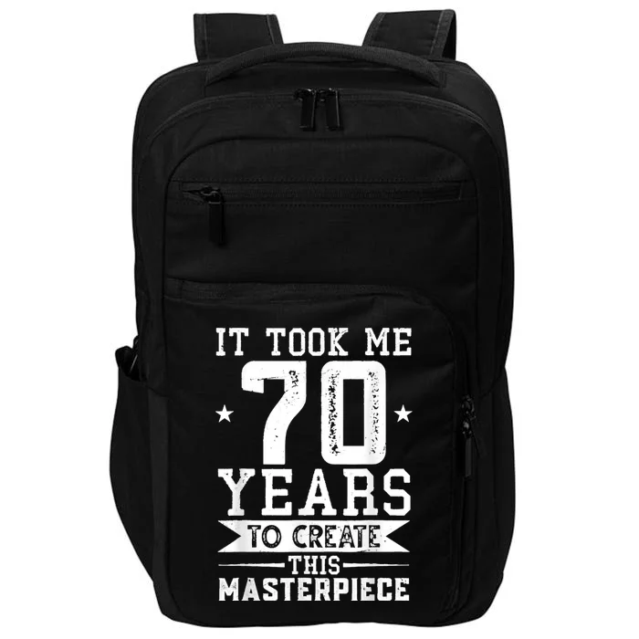 70th Birthday Retro Vintage Distressed Design Impact Tech Backpack