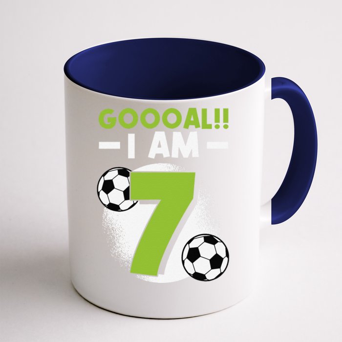 7th Birthday Soccer Themed Birthday Party 7 Years Old Front & Back Coffee Mug