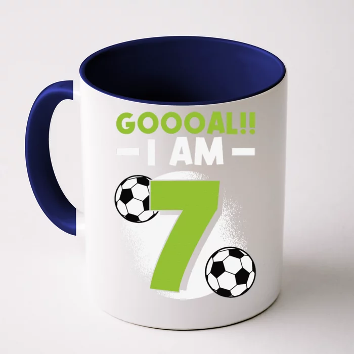 7th Birthday Soccer Themed Birthday Party 7 Years Old Front & Back Coffee Mug