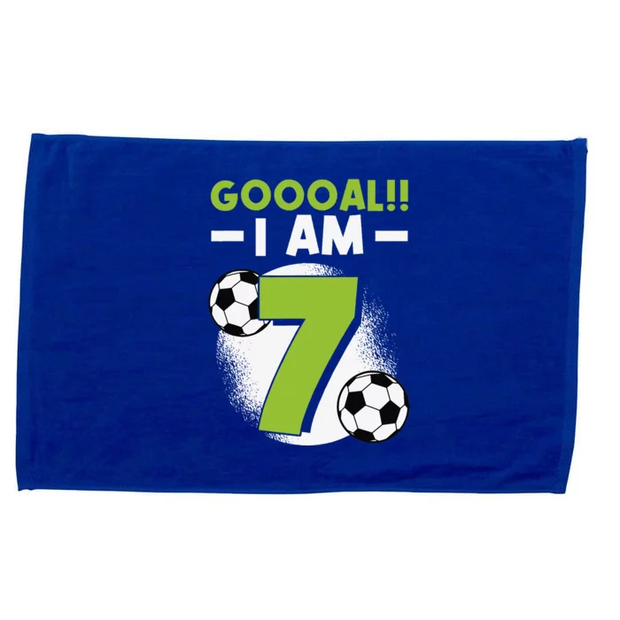 7th Birthday Soccer Themed Birthday Party 7 Years Old Microfiber Hand Towel