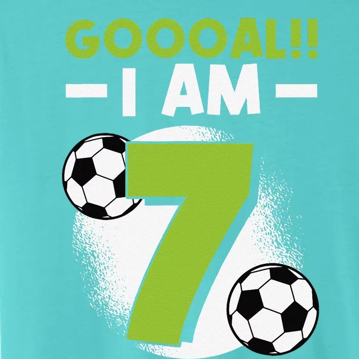 7th Birthday Soccer Themed Birthday Party 7 Years Old ChromaSoft Performance T-Shirt