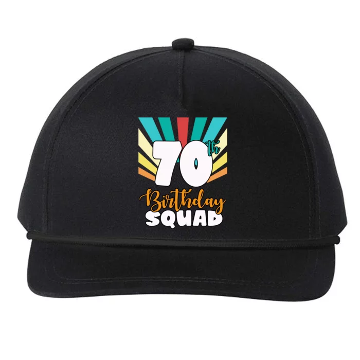 70th Birthday Squad 70 Years Old Snapback Five-Panel Rope Hat