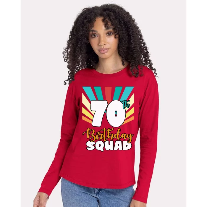 70th Birthday Squad 70 Years Old Womens Cotton Relaxed Long Sleeve T-Shirt