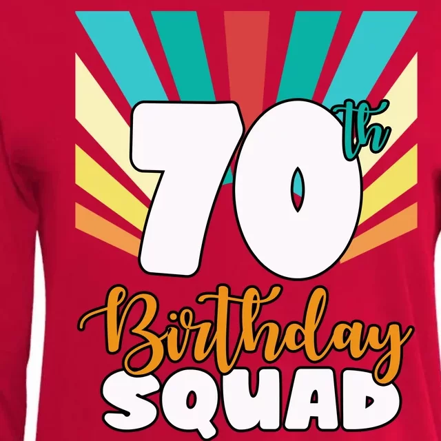 70th Birthday Squad 70 Years Old Womens Cotton Relaxed Long Sleeve T-Shirt