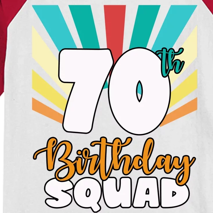 70th Birthday Squad 70 Years Old Kids Colorblock Raglan Jersey