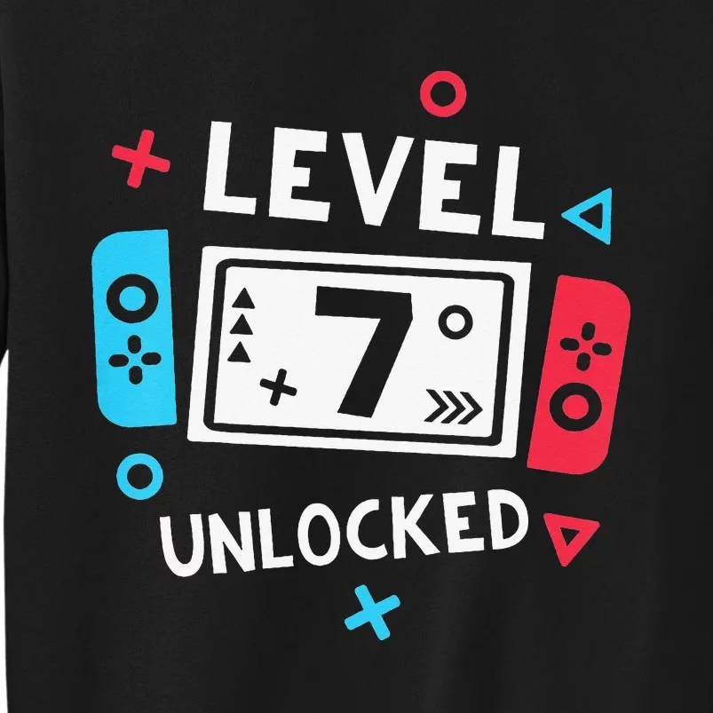 7th Birthday Shirt  Level 7 Unlocked Video Game Party Sweatshirt