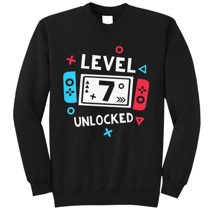 7th Birthday Shirt  Level 7 Unlocked Video Game Party Sweatshirt