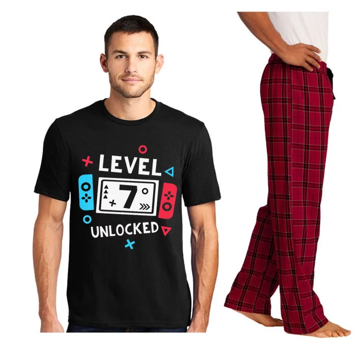 7th Birthday Shirt  Level 7 Unlocked Video Game Party Pajama Set