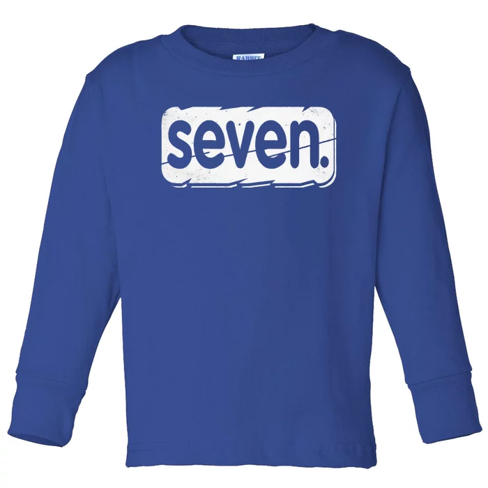 7th Birthday Seven 7 Year Old Birthday Toddler Long Sleeve Shirt