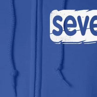 7th Birthday Seven 7 Year Old Birthday Full Zip Hoodie