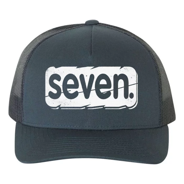 7th Birthday Seven 7 Year Old Birthday Yupoong Adult 5-Panel Trucker Hat