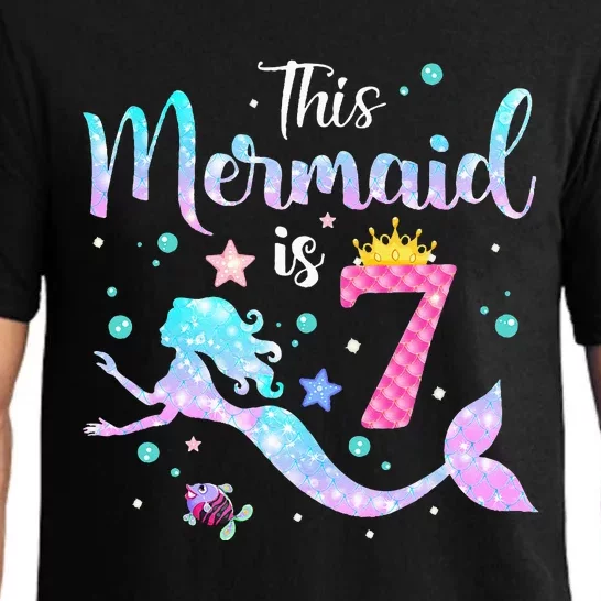 7th Birthday This Mermaid Is 7 Years Old Costume Pajama Set