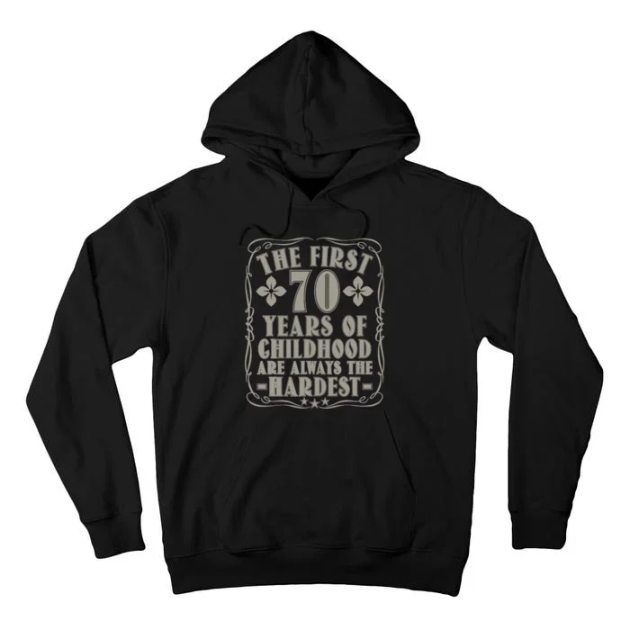 70th Birthday Vintage Bday 70 Year Old Man Funny 70 Birthday Tall Hoodie