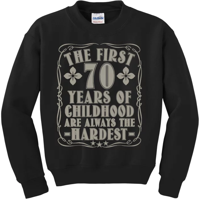 70th Birthday Vintage Bday 70 Year Old Man Funny 70 Birthday Kids Sweatshirt