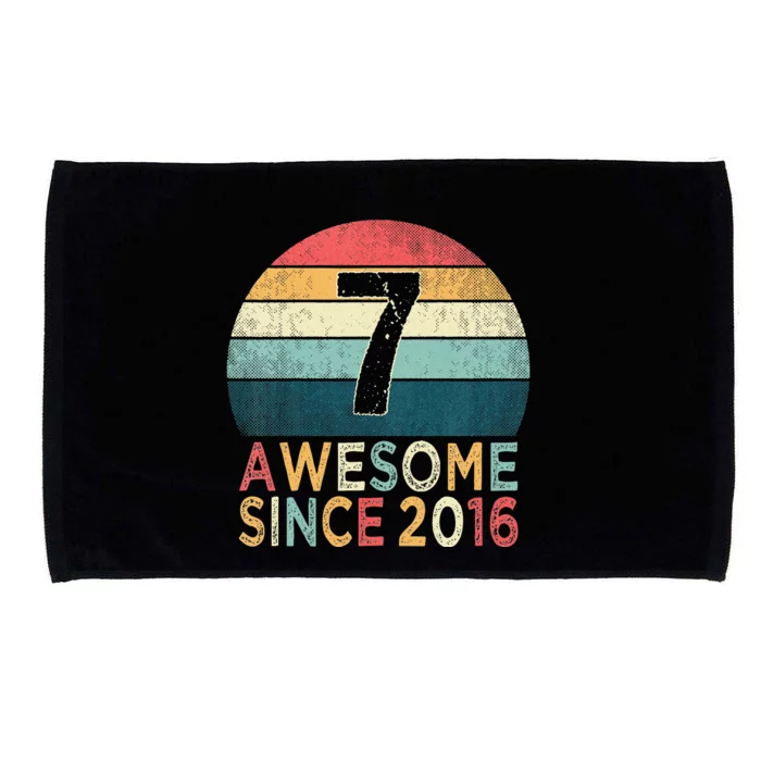 7th Birthday Vintage Retro 7 Years Old Awesome Since 2016 Microfiber Hand Towel