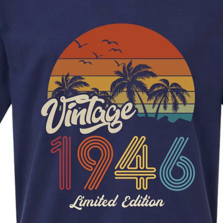 77th Birthday Vintage Limited Edition 1946 Sueded Cloud Jersey T-Shirt