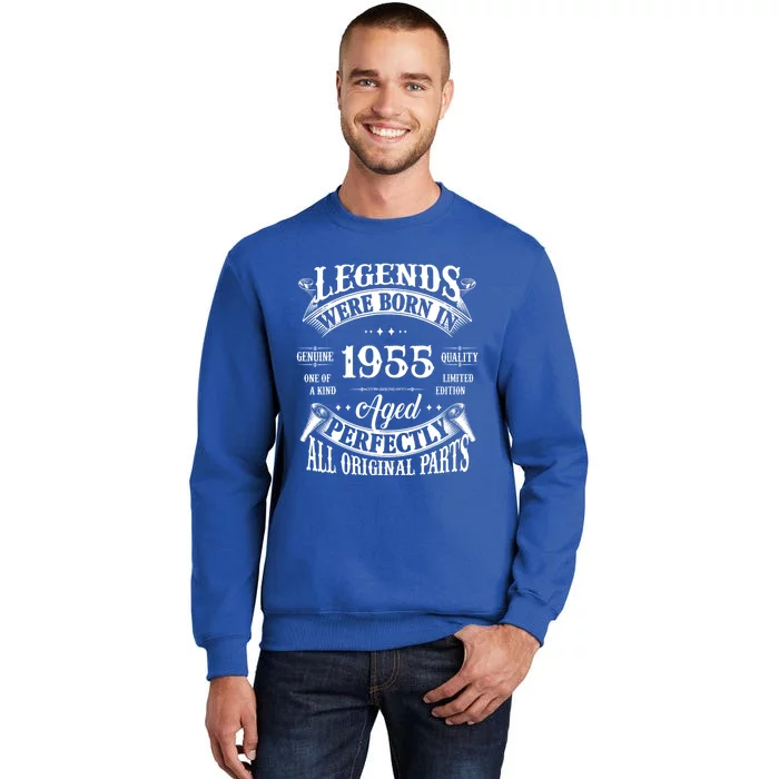 70th Birthday Vintage Legends Born In 1955 70 Years Old Tall Sweatshirt