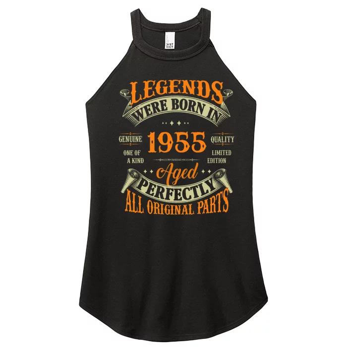 70th Birthday Vintage Legends Born In 1955 70 Years Old Women’s Perfect Tri Rocker Tank