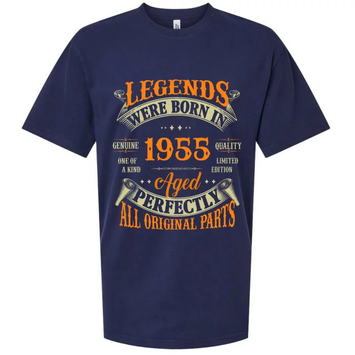 70th Birthday Vintage Legends Born In 1955 70 Years Old Sueded Cloud Jersey T-Shirt