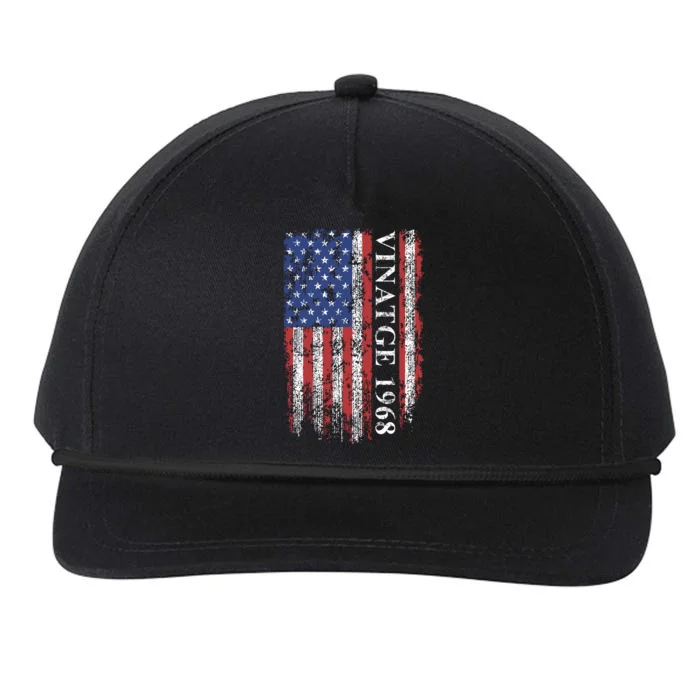 54th Birthday Vintage American Flag 1968 Snapback Five-Panel Rope Hat