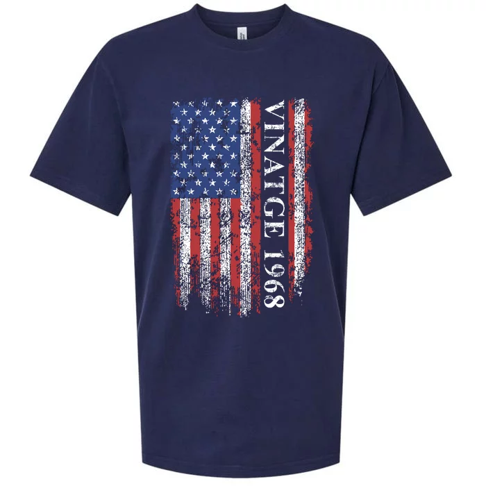 54th Birthday Vintage American Flag 1968 Sueded Cloud Jersey T-Shirt