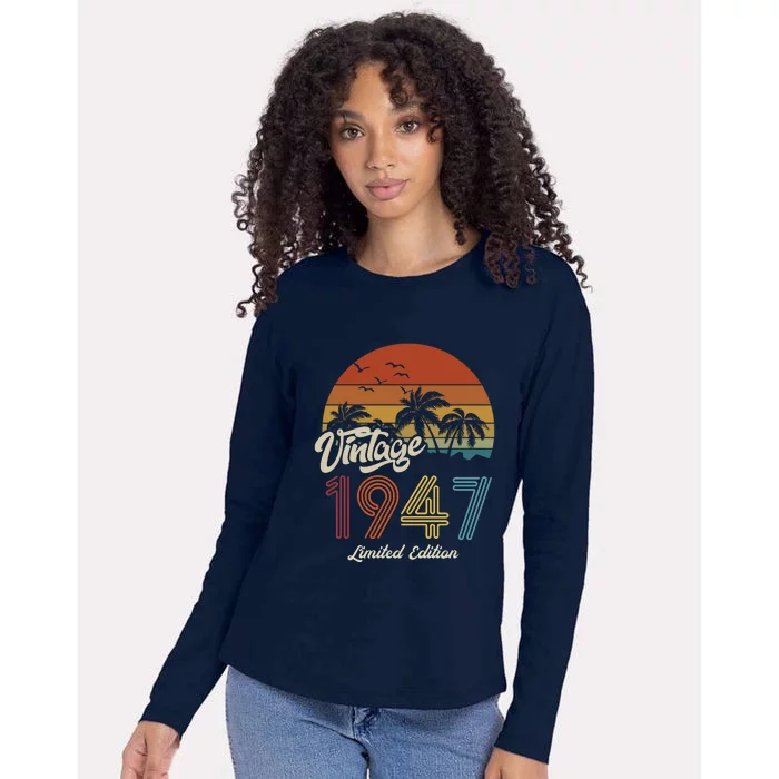 76th Birthday Vintage Limited Edition 1947 Womens Cotton Relaxed Long Sleeve T-Shirt