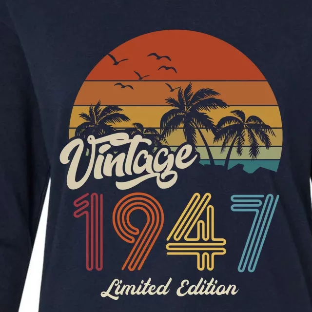 76th Birthday Vintage Limited Edition 1947 Womens Cotton Relaxed Long Sleeve T-Shirt