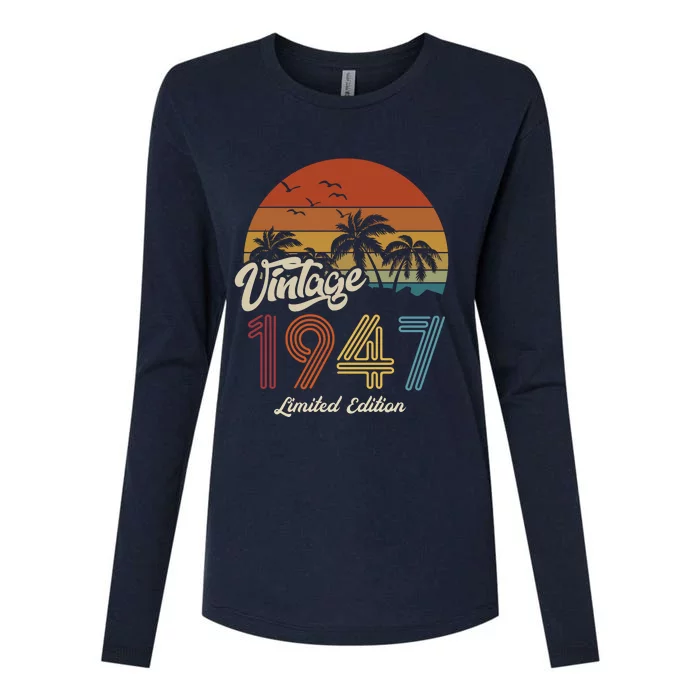 76th Birthday Vintage Limited Edition 1947 Womens Cotton Relaxed Long Sleeve T-Shirt