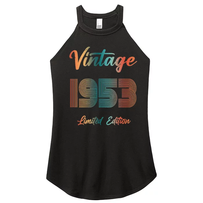 70th Birthday Vintage 1953 Limited Edition 70 Years Old Women’s Perfect Tri Rocker Tank