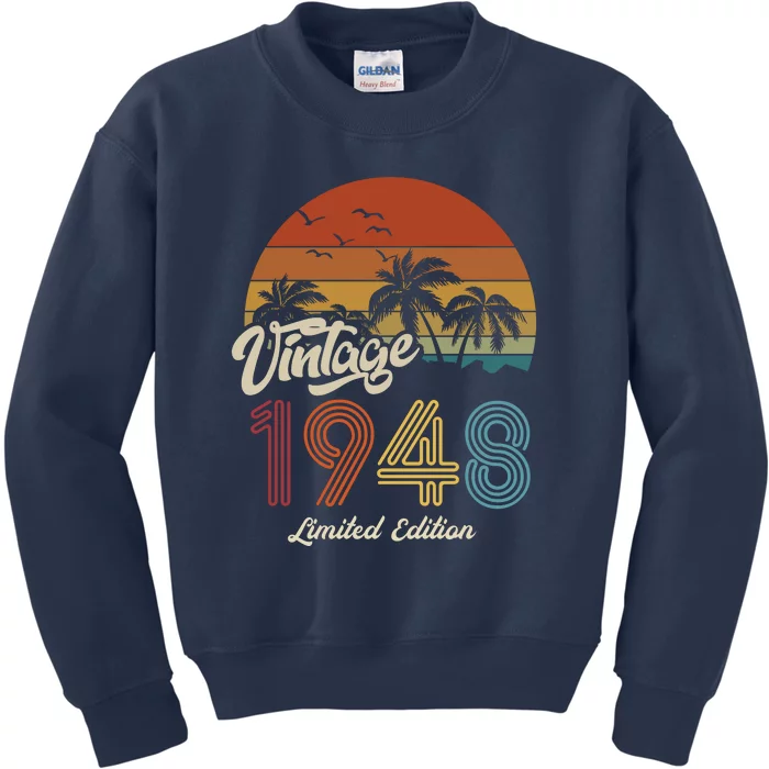 75th Birthday Vintage Limited Edition 1948 Kids Sweatshirt