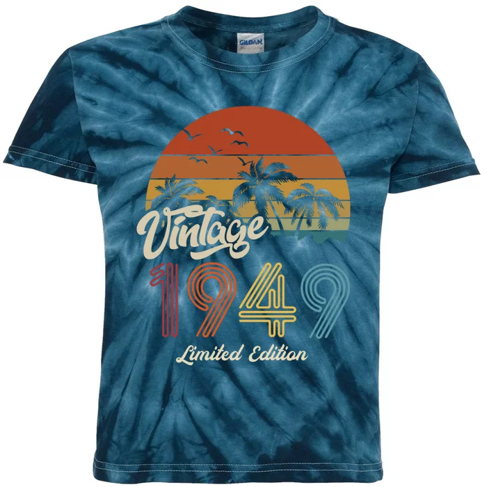 74th Birthday Vintage Limited Edition 1949 Kids Tie-Dye T-Shirt