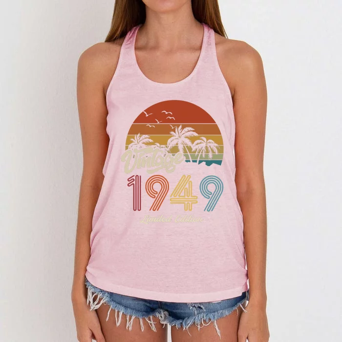 74th Birthday Vintage Limited Edition 1949 Women's Knotted Racerback Tank