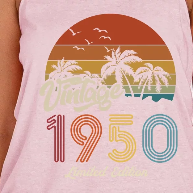 73rd Birthday Vintage Limited Edition 1950 Women's Knotted Racerback Tank