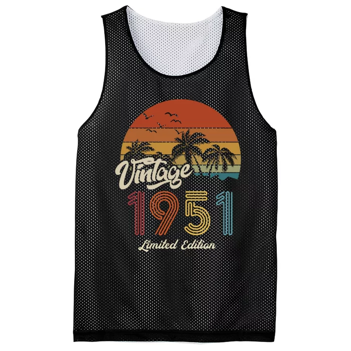 72nd Birthday Vintage Limited Edition 1951 Mesh Reversible Basketball Jersey Tank