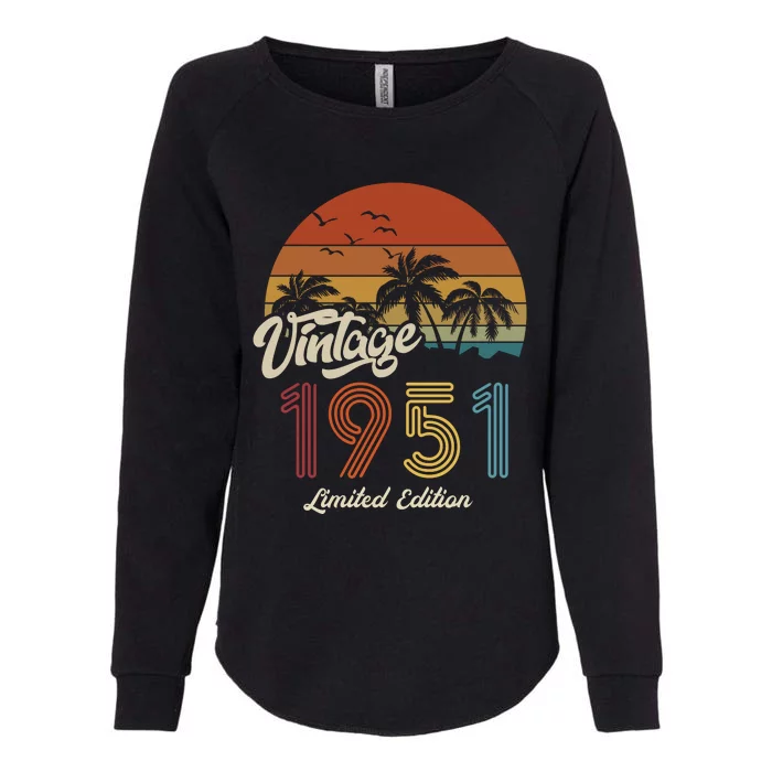 72nd Birthday Vintage Limited Edition 1951 Womens California Wash Sweatshirt