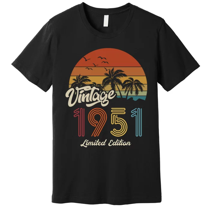 72nd Birthday Vintage Limited Edition 1951 Premium T-Shirt