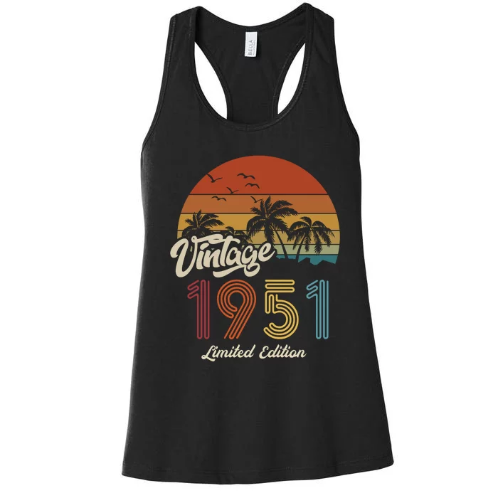 72nd Birthday Vintage Limited Edition 1951 Women's Racerback Tank