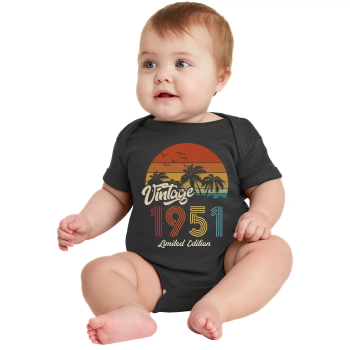 72nd Birthday Vintage Limited Edition 1951 Baby Bodysuit