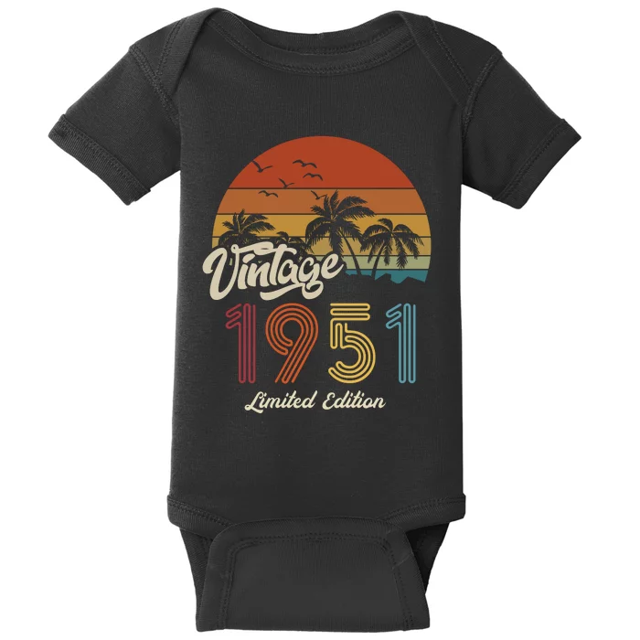 72nd Birthday Vintage Limited Edition 1951 Baby Bodysuit