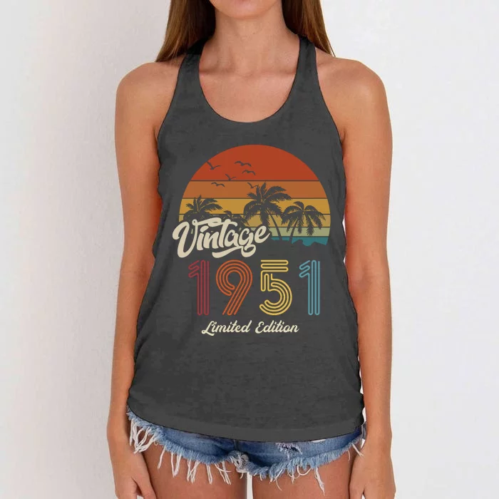 72nd Birthday Vintage Limited Edition 1951 Women's Knotted Racerback Tank