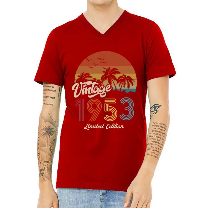 70th Birthday Vintage Limited Edition 1953 V-Neck T-Shirt