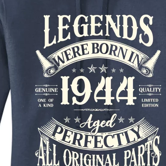 79th Birthday Vintage Tee For Legends Born 1944 79 Year Old Great Gift Women's Pullover Hoodie