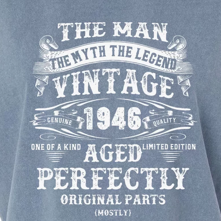 77th Birthday Vintage Gifts For Man Legends Born In 1946 Garment-Dyed Women's Muscle Tee