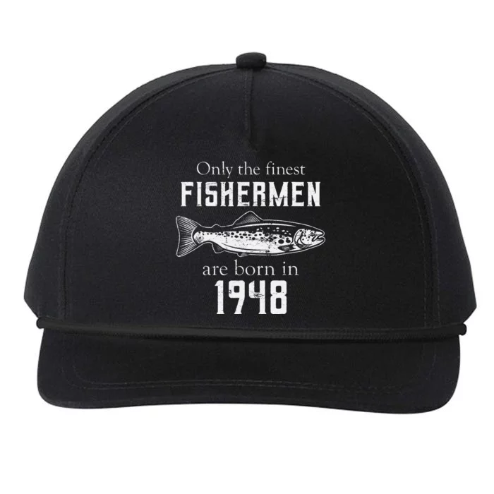 73rd Birthday Vintage 1948 Fishing Fisherman 73 Year Old Snapback Five-Panel Rope Hat