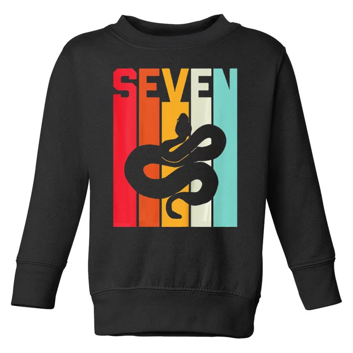 7th Birthday Vintage Snake Lover Pet Reptile 7 Years Old Toddler Sweatshirt